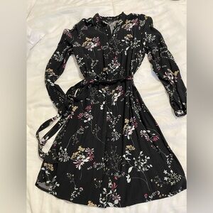 Lucky Brand Dress Black Floral Size M